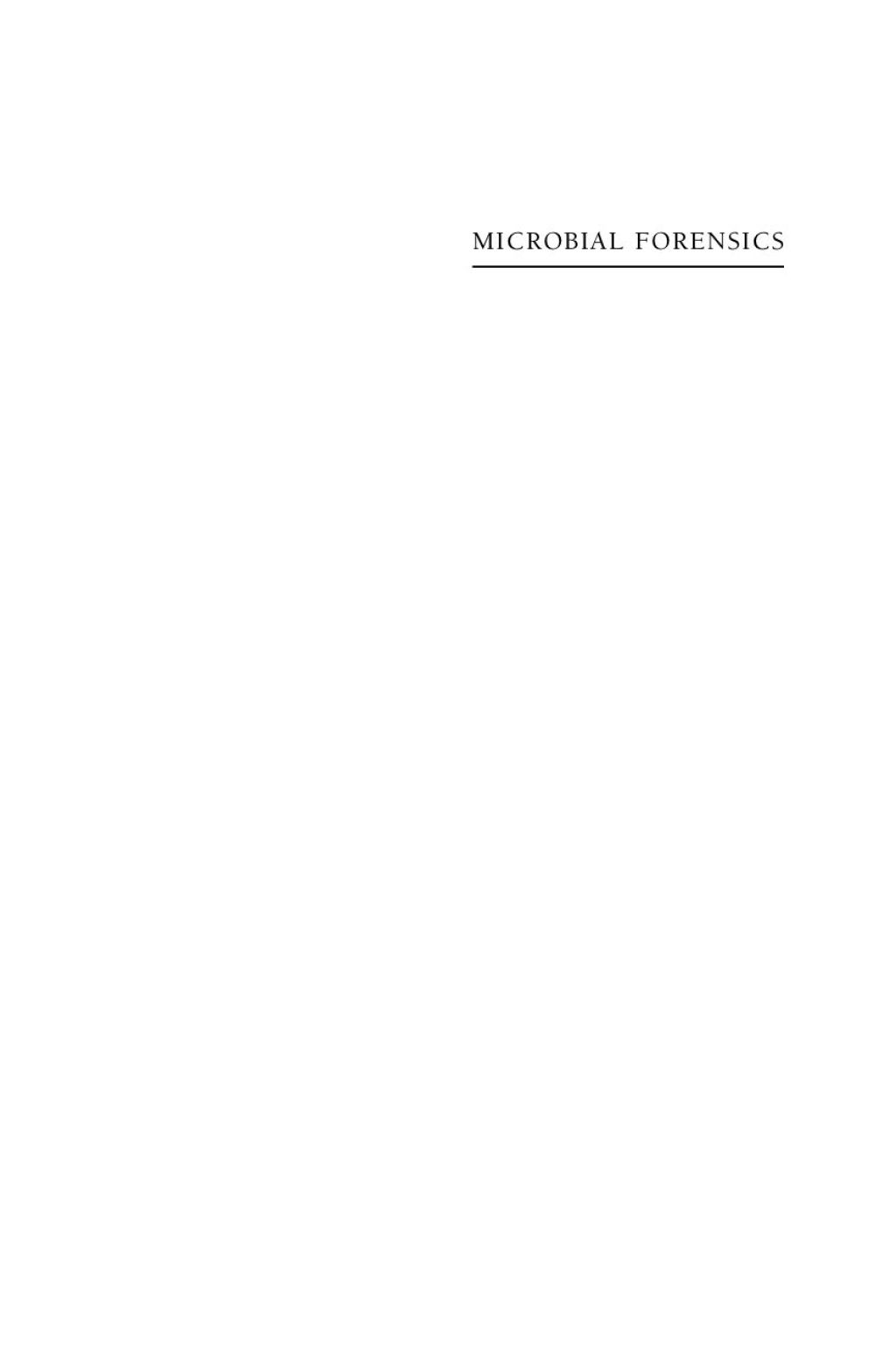 Microbial Forensics