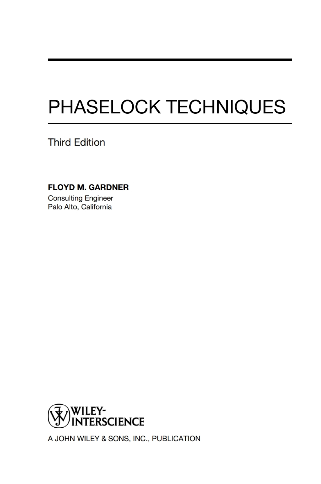 Phaselock Techniques 3rd Edition