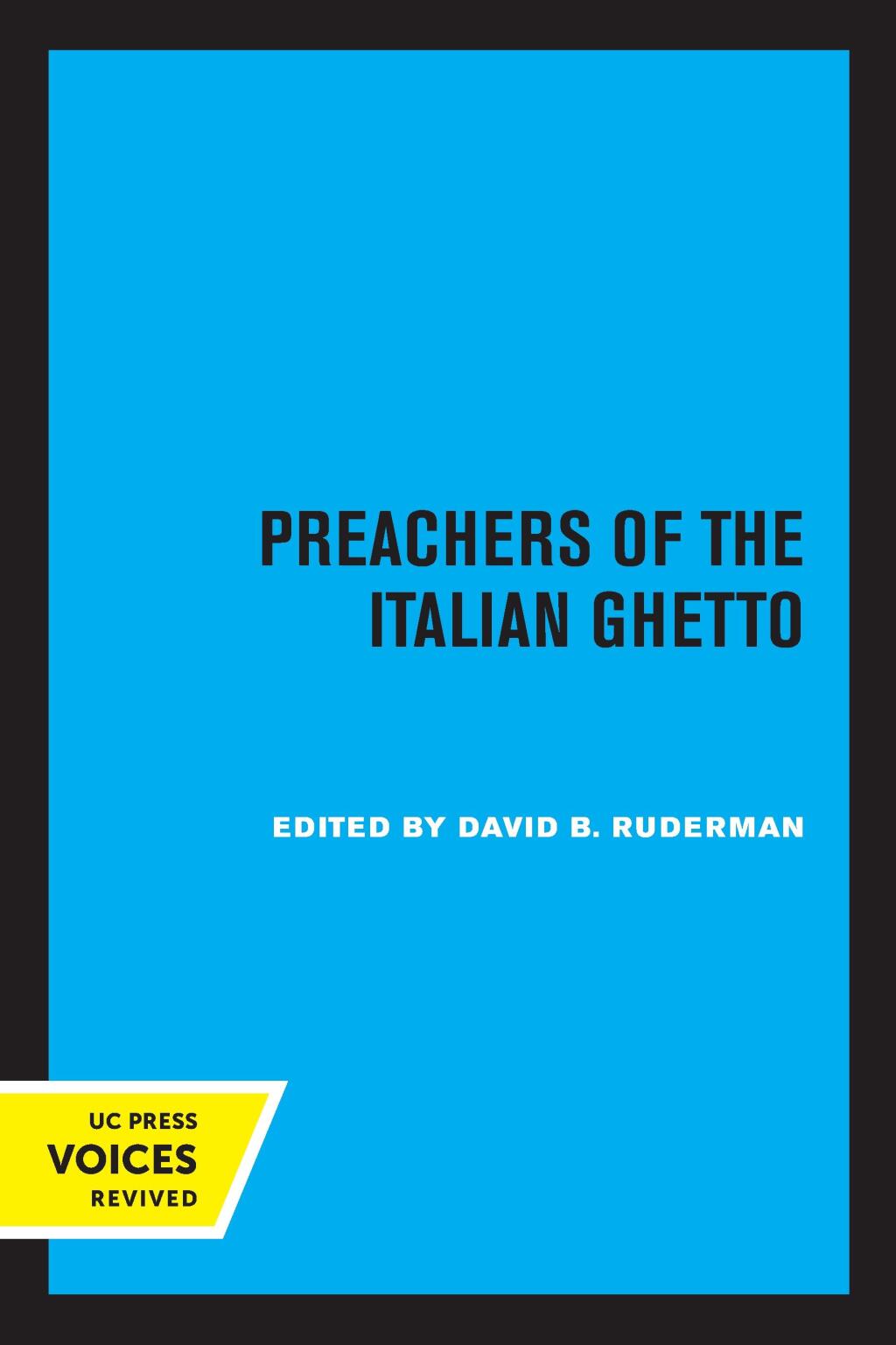 Preachers of the Italian Ghetto 1st Edition
