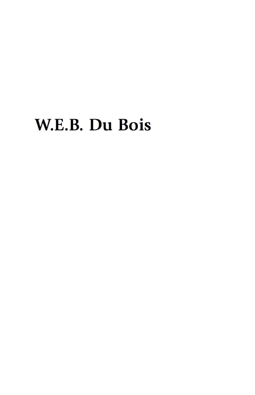 W.E.B. Du Bois