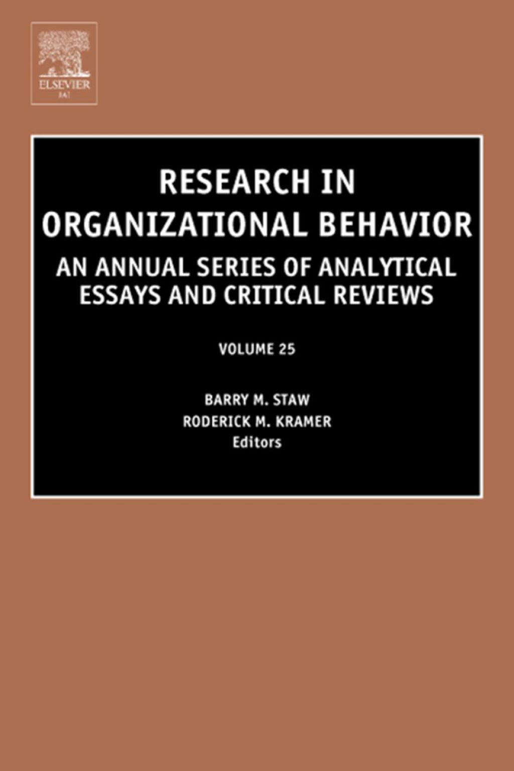 Research in Organizational Behavior