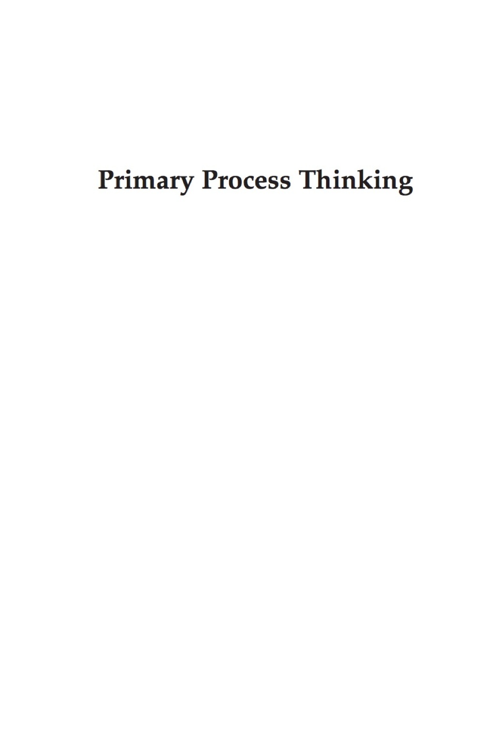 Primary Process Thinking