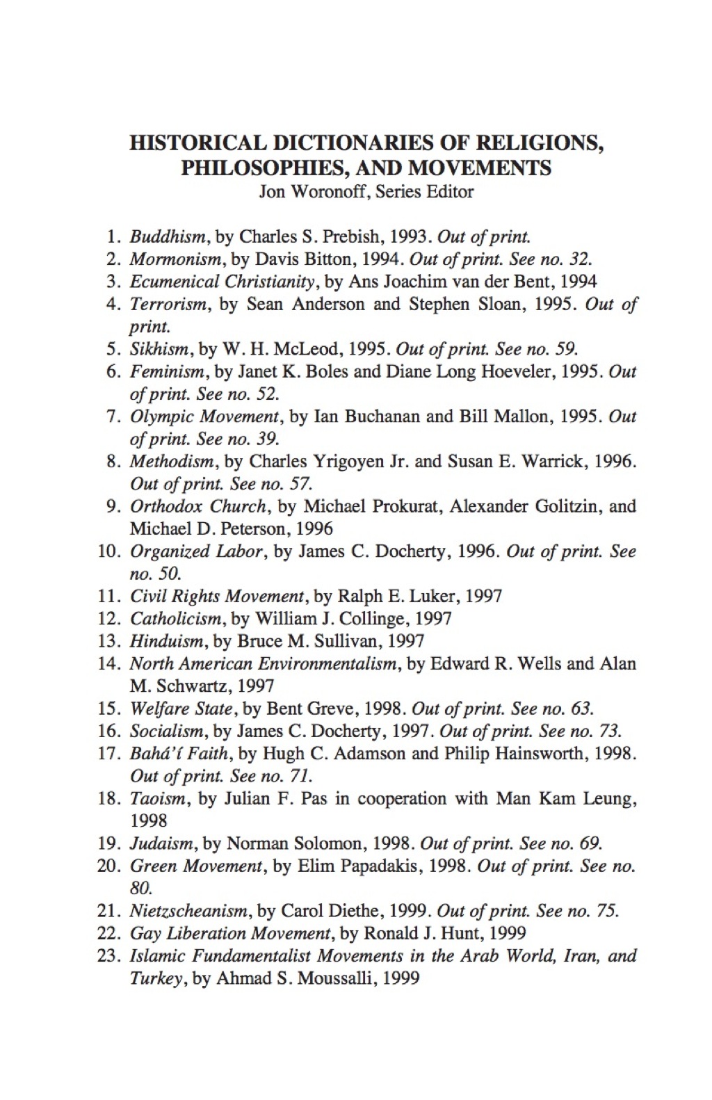 Historical Dictionary of the Holiness Movement 2nd Edition