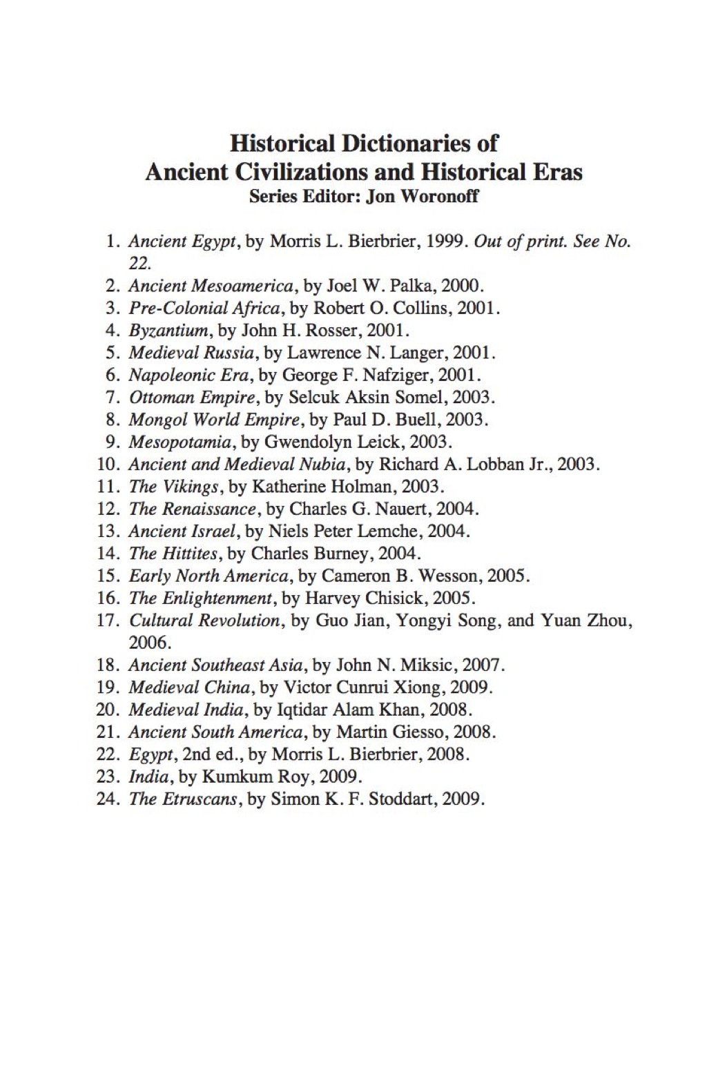 Historical Dictionary of the Etruscans