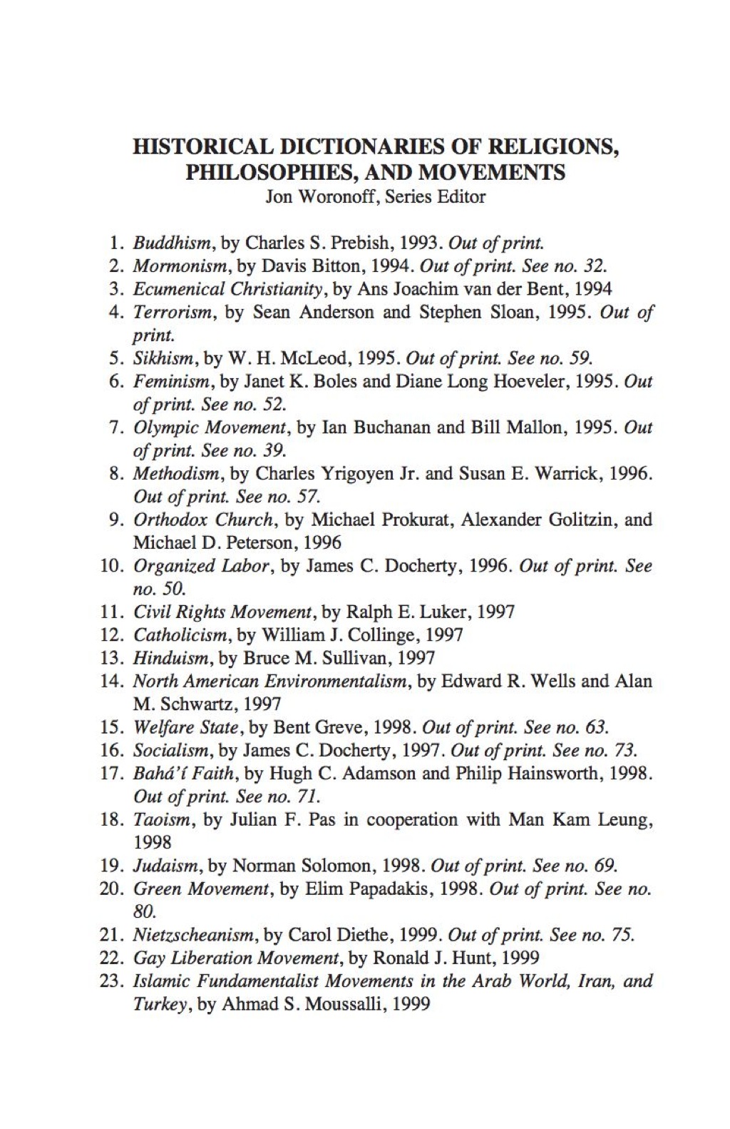 Historical Dictionary of the Holiness Movement 2nd Edition
    Newer Edition Available