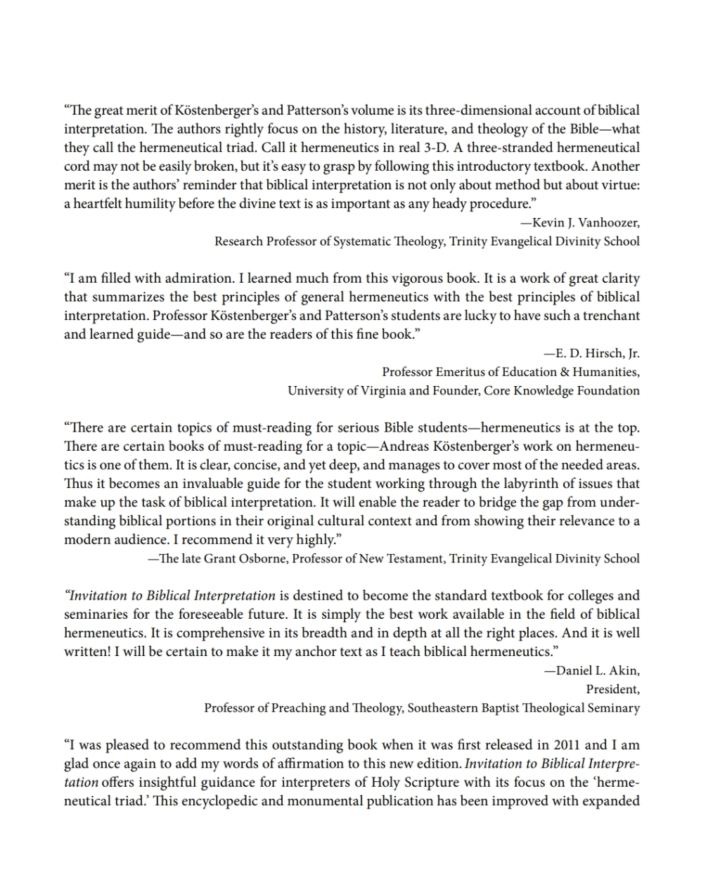 Invitation to Biblical Interpretation: Exploring the Hermeneutical Triad of History, Literature, and Theology 2nd Edition