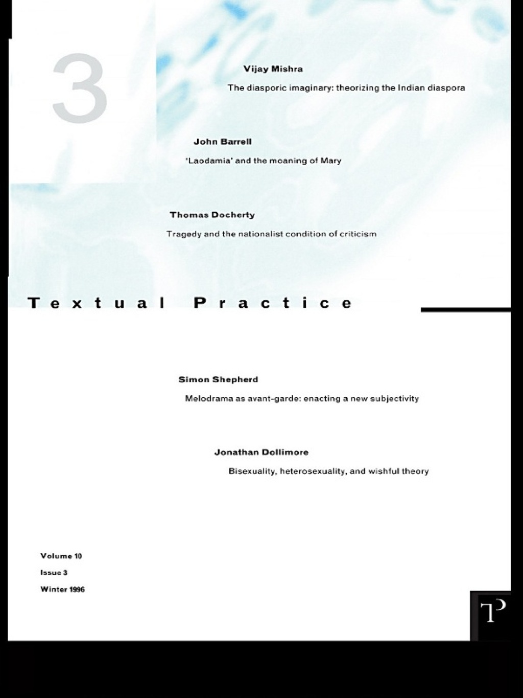 Textual Practice 10.3 1st Edition