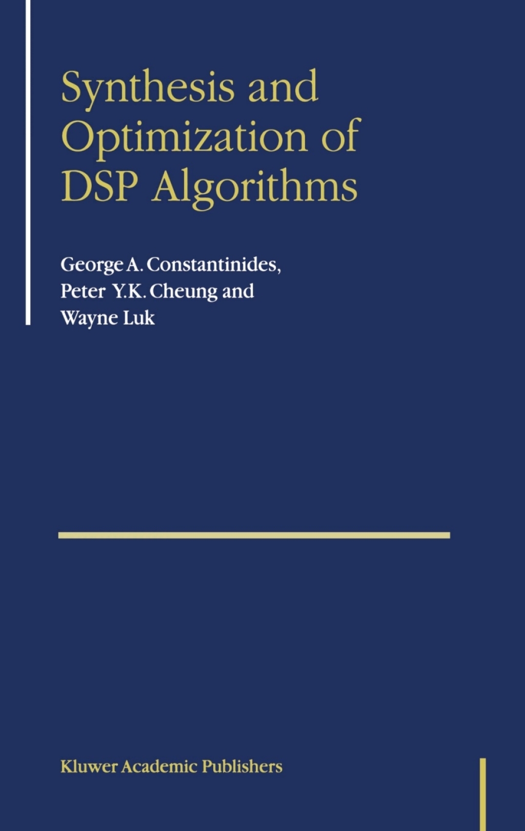 Synthesis and Optimization of DSP Algorithms