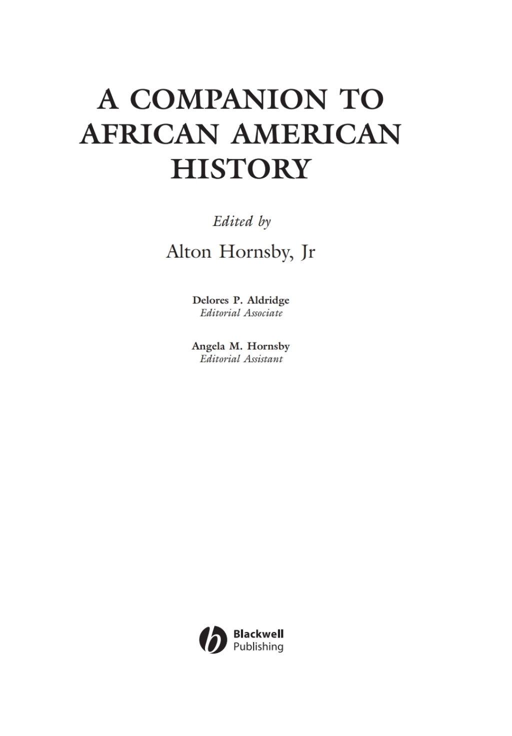 A Companion to African American History 1st Edition