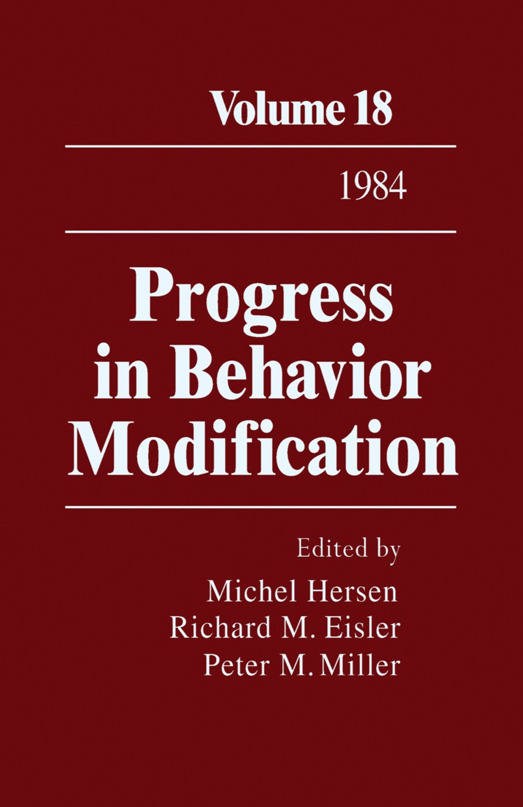Progress in Behavior Modification Volume 18