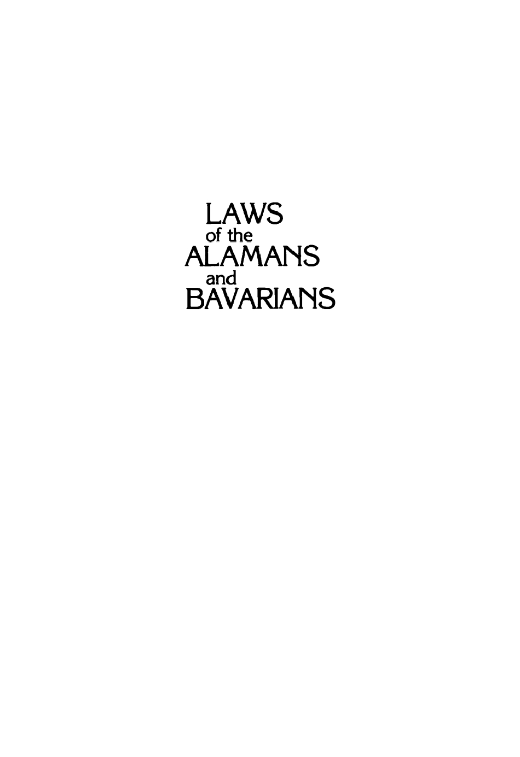 Laws of the Alamans and Bavarians