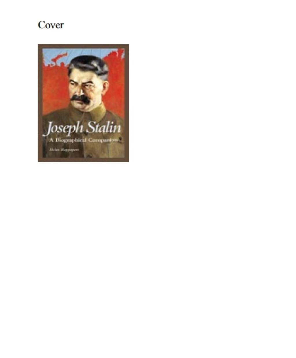 Joseph Stalin A Biographical Companion 1st Edition