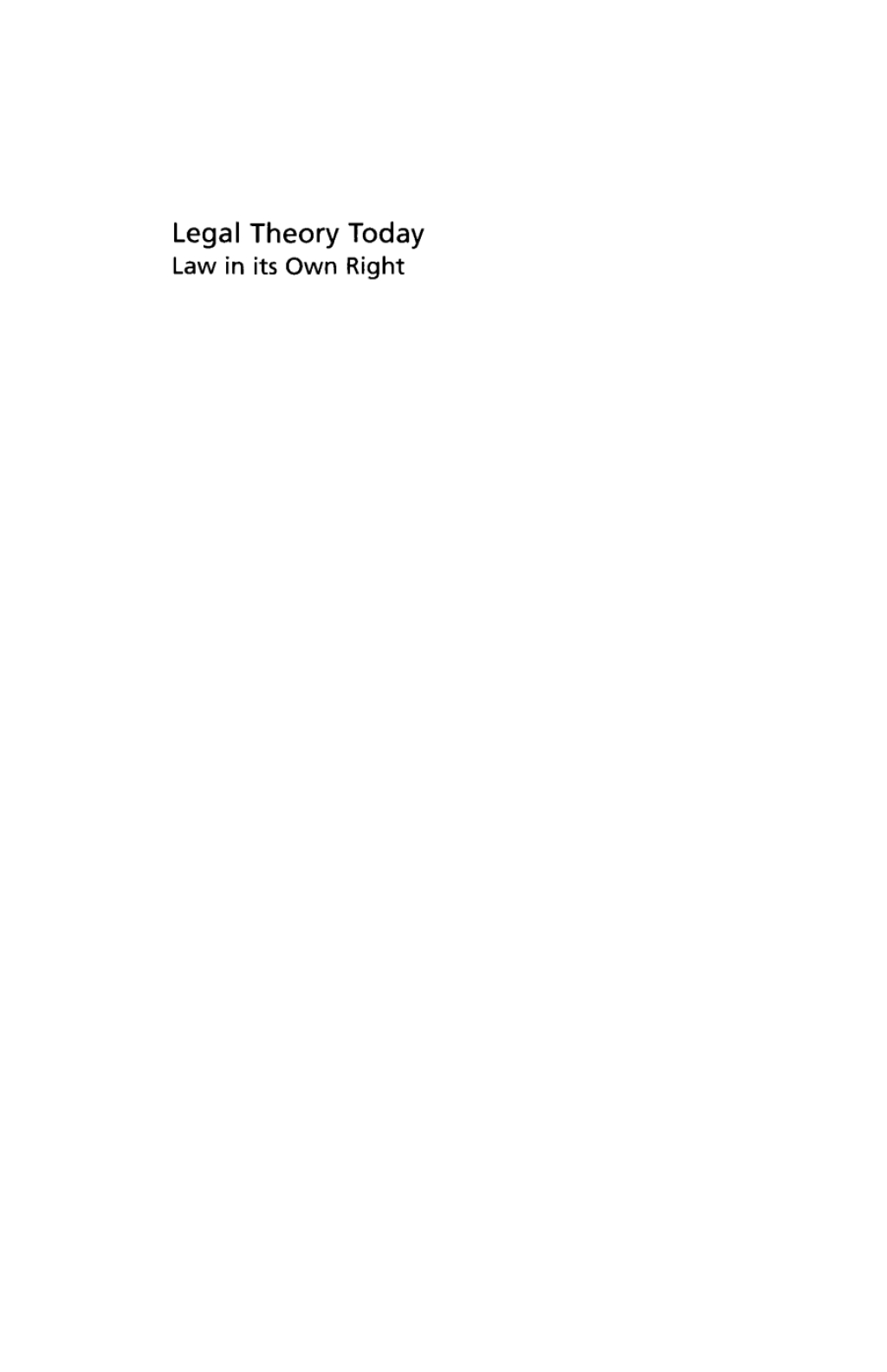 Law in its Own Right 1st Edition