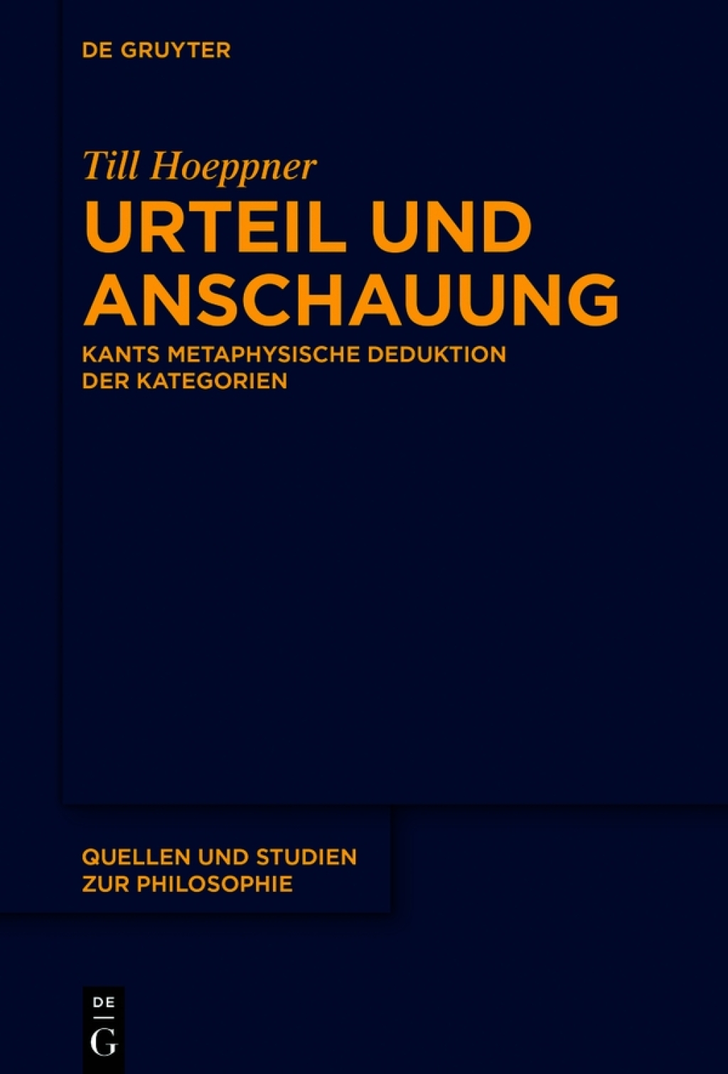 Urteil und Anschauung Kants metaphysische Deduktion der Kategorien 1st Edition
