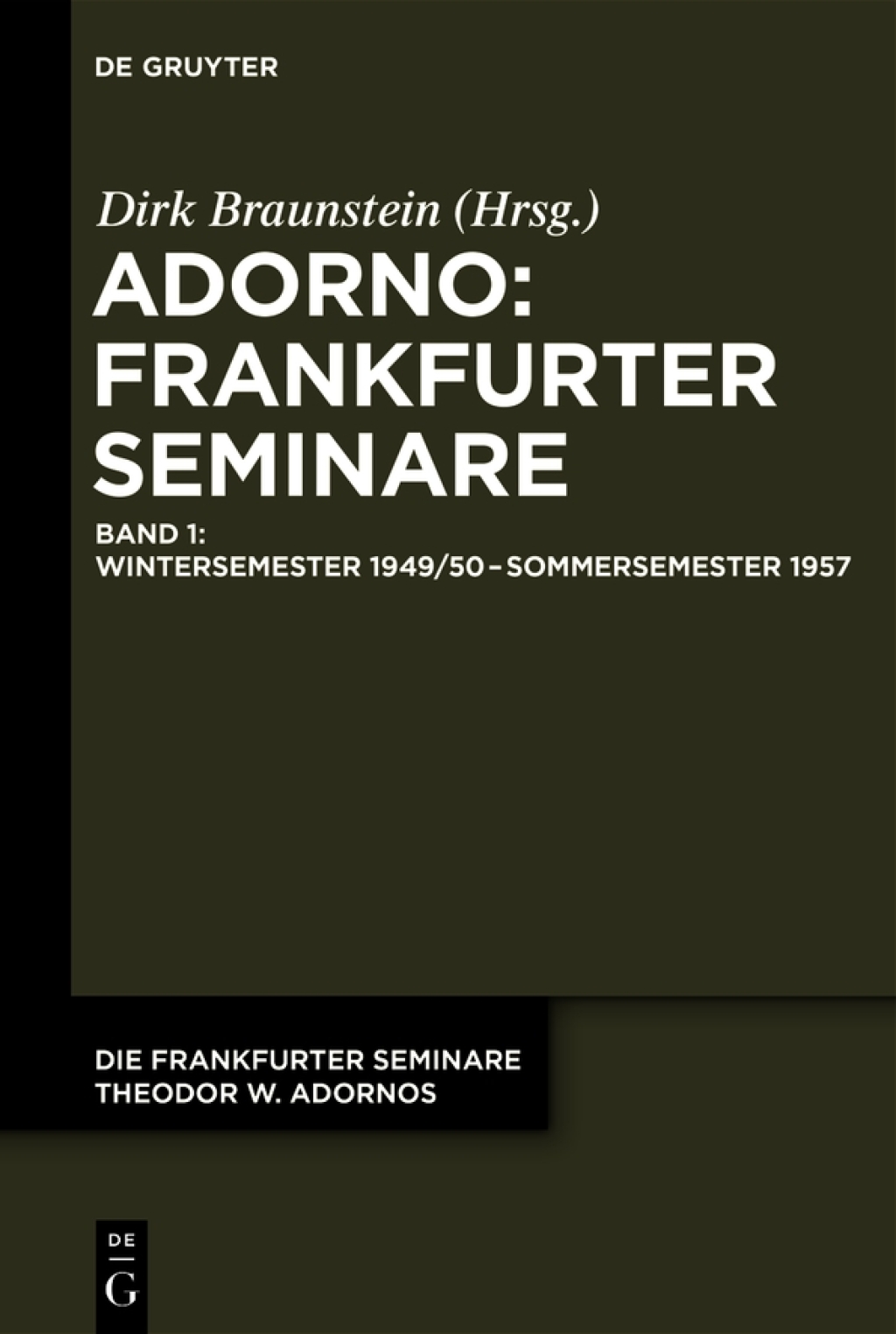 Wintersemester 1949/50 – Sommersemester 1957 1st Edition