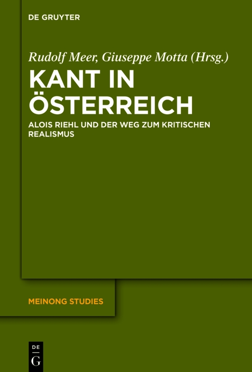 Kant in Österreich Alois Riehl und der Weg zum kritischen Realismus 1st Edition
