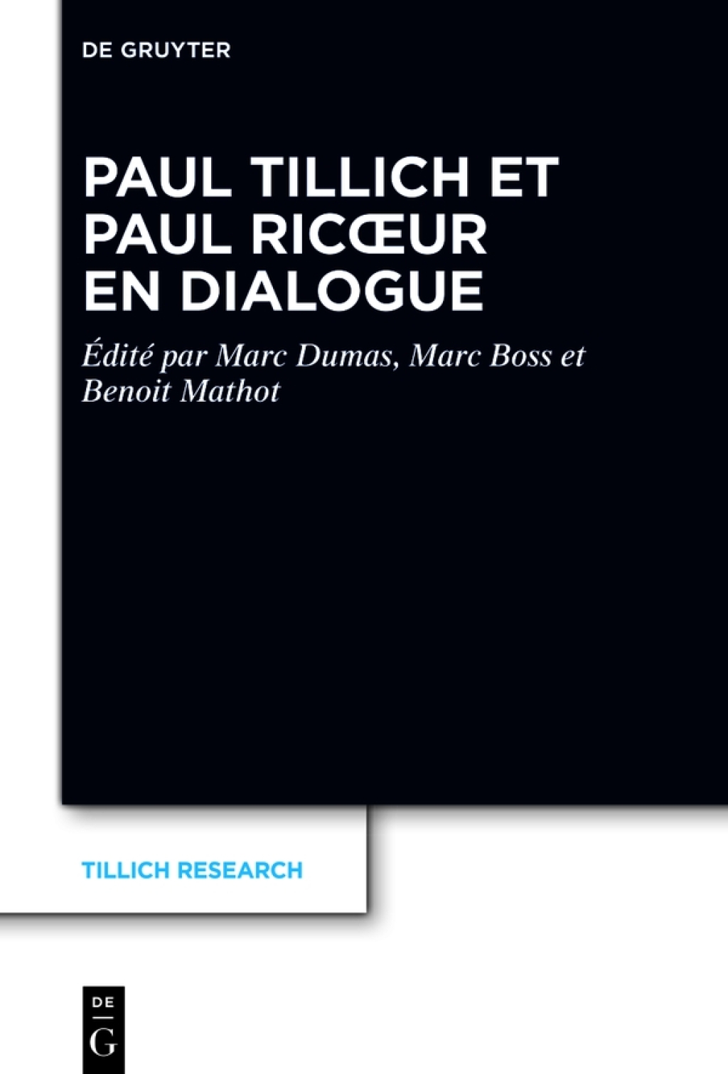 Paul Tillich et Paul Ricœur en dialogue 1st Edition