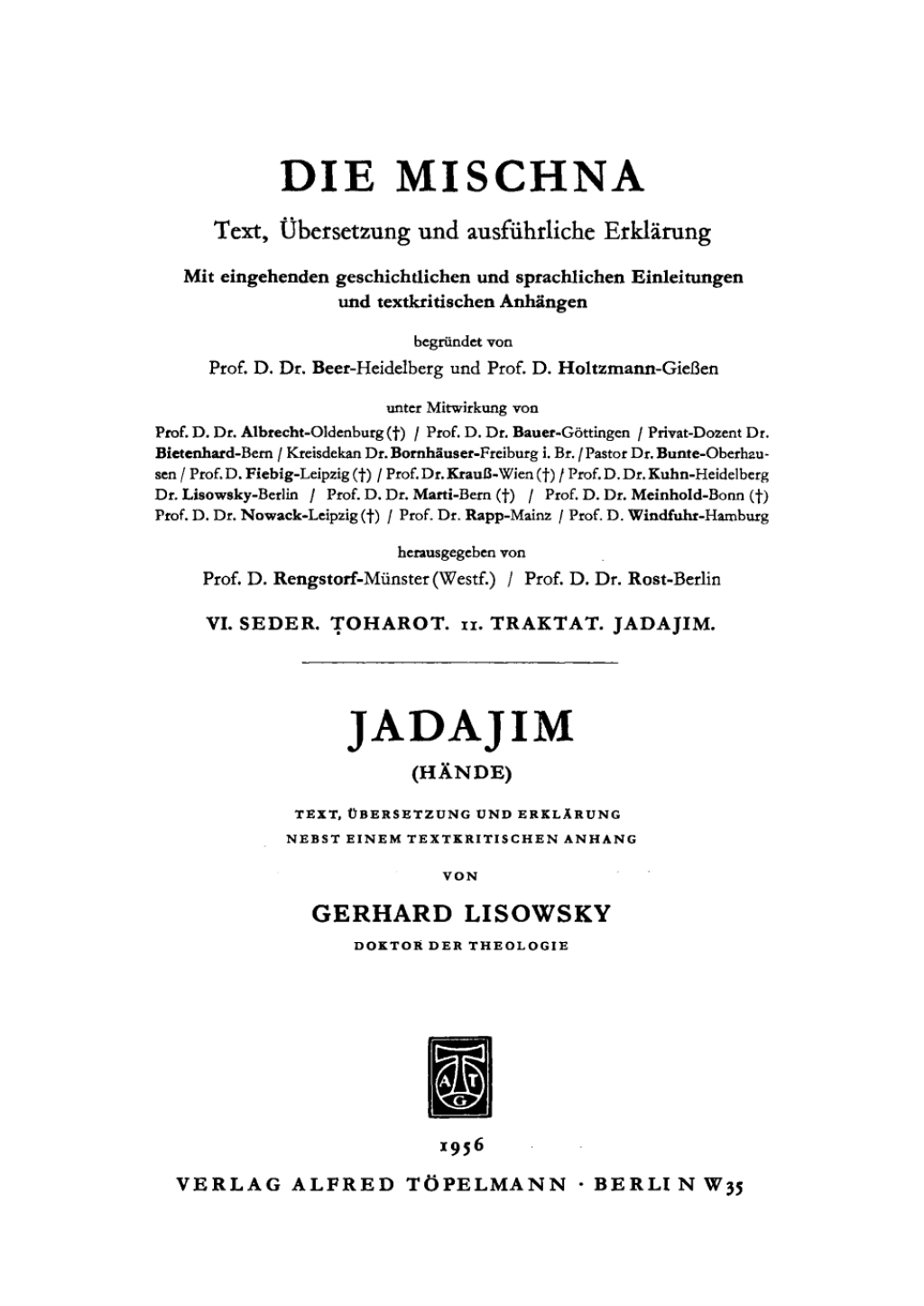 Jadajim (Hände) 1st Edition
