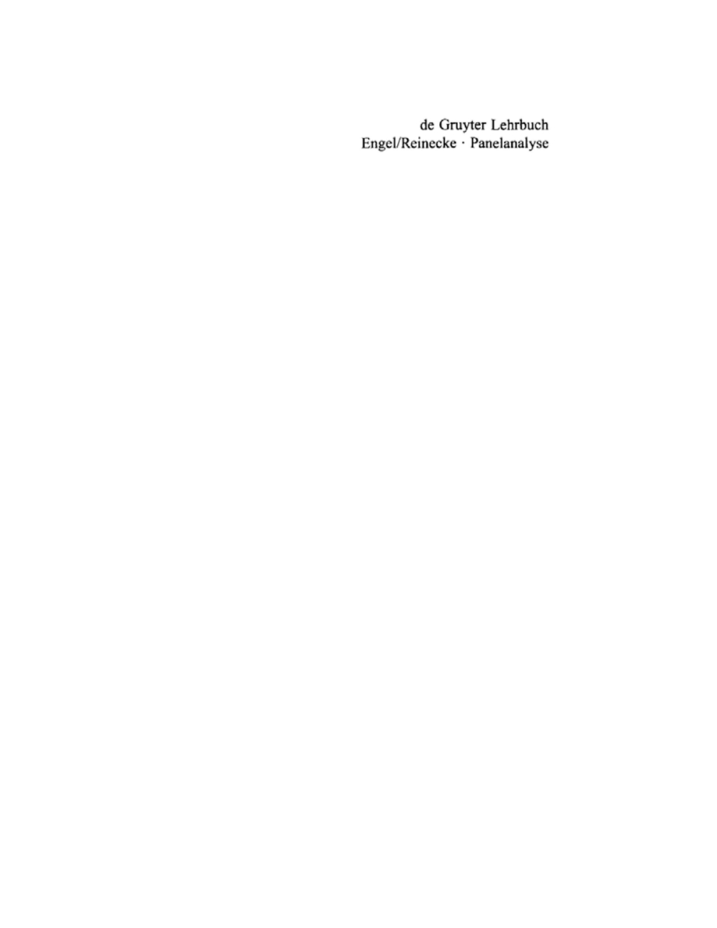 Panelanalyse Grundlagen, Techniken, Beispiele 1st Edition