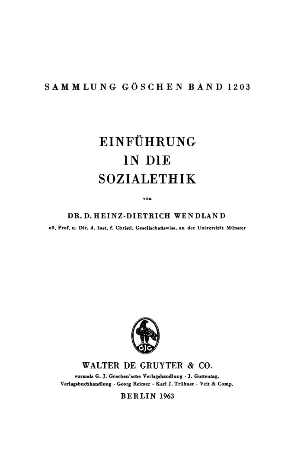 Einführung in die Sozialethik 1st Edition
