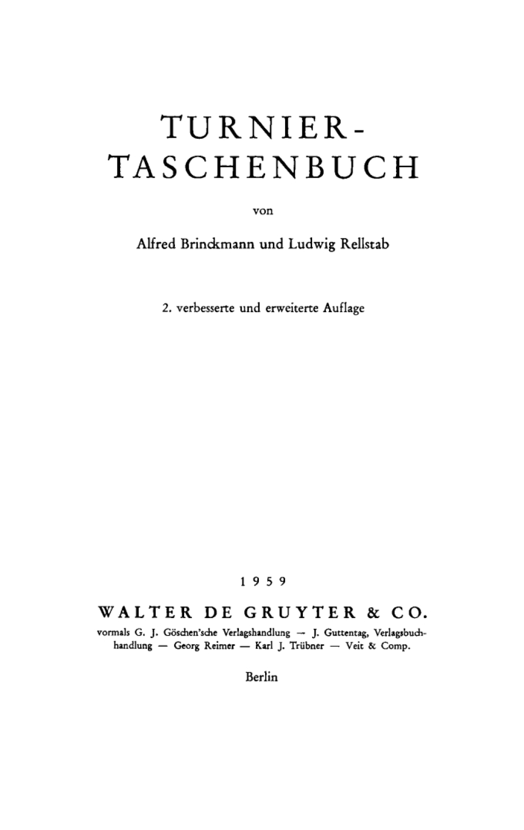 Turnier-Taschenbuch 2nd Edition