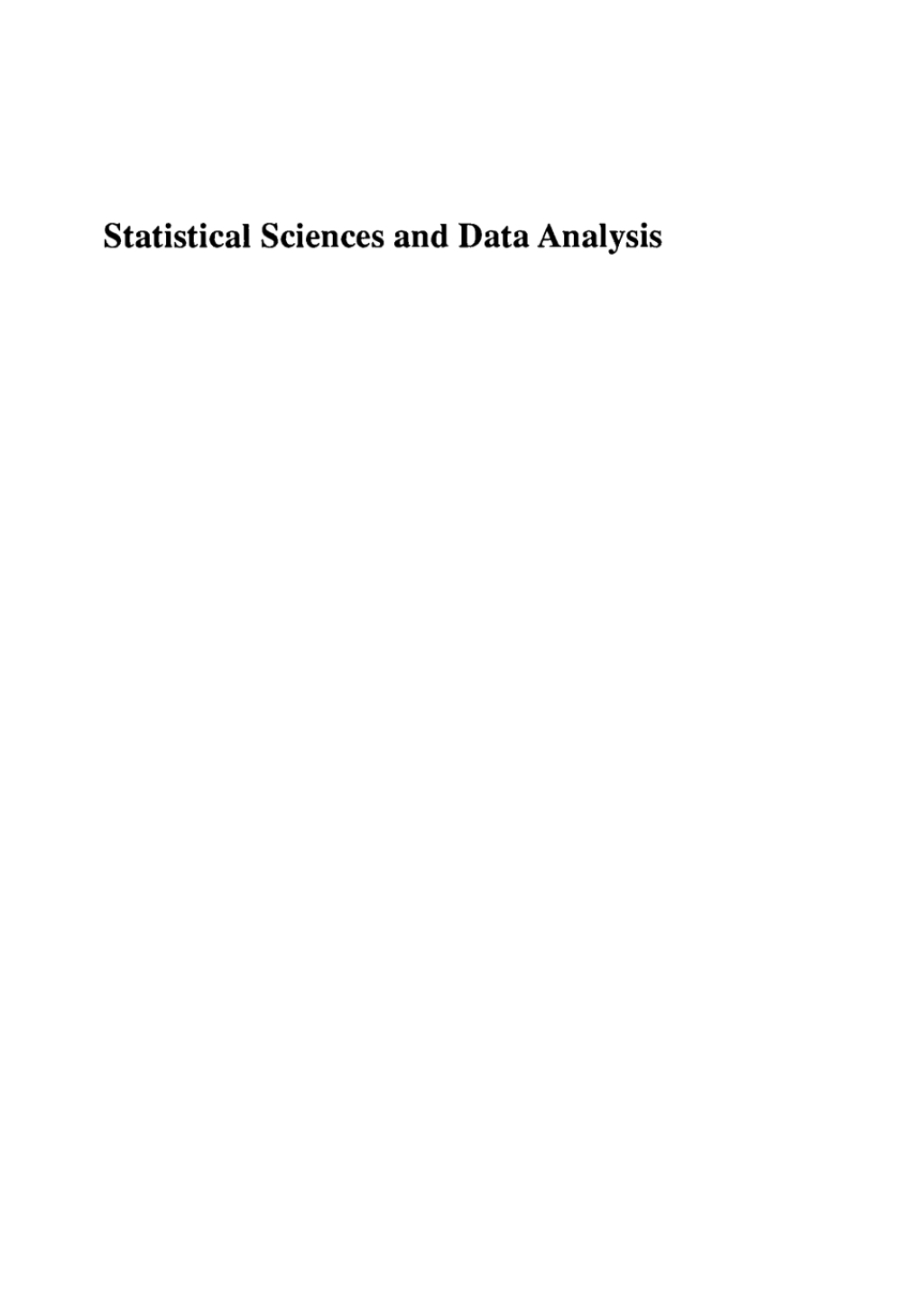 Statistical Sciences and Data Analysis Proceedings of the Third Pacific Area Statistical Conference 1st Edition