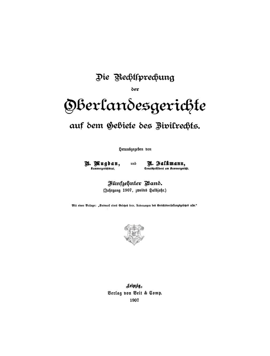 (Jahrgang 1907, Halbjahr 2.) 1st Edition