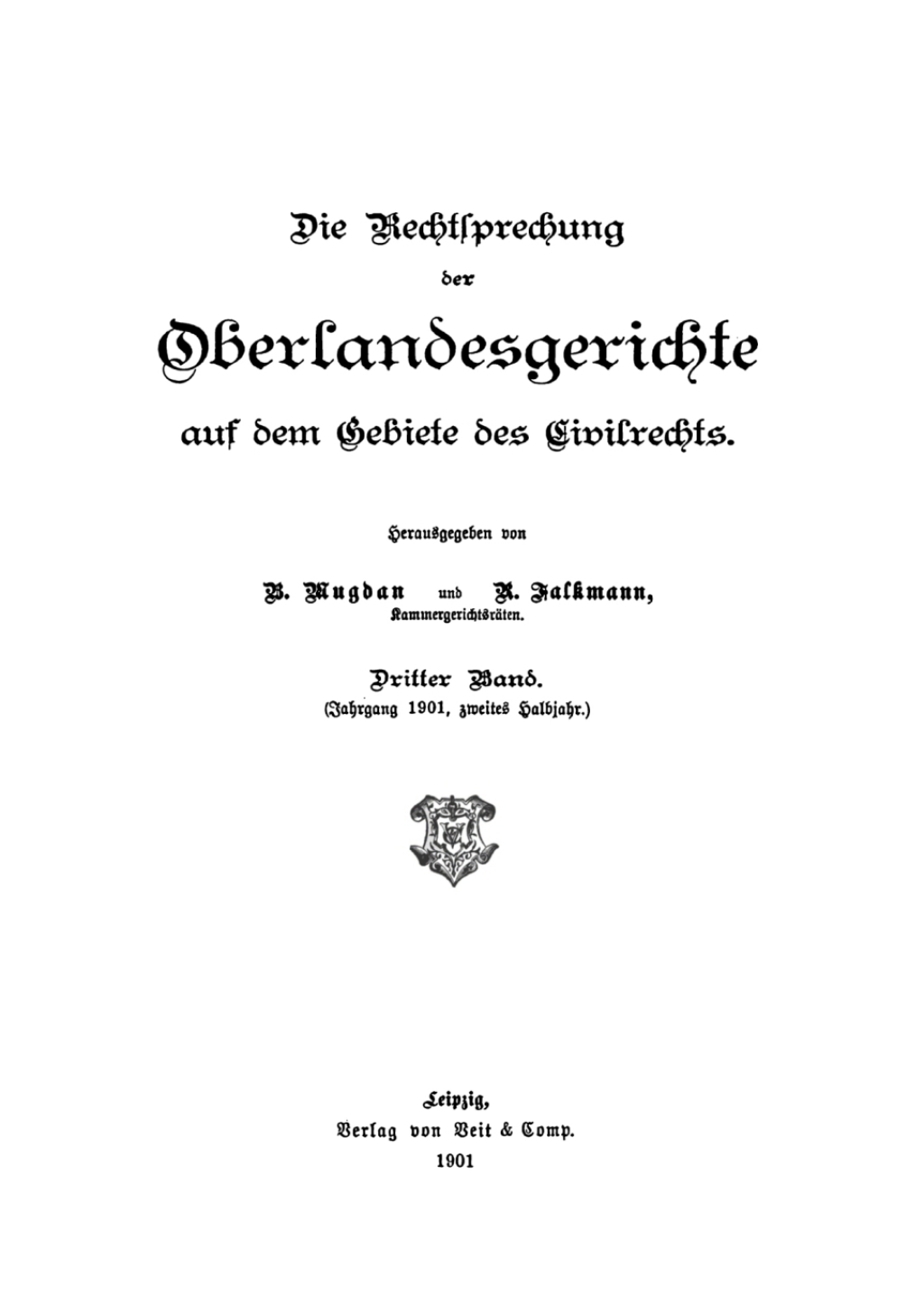 (Jahrgang 1901, Halbjahr 2.) 1st Edition