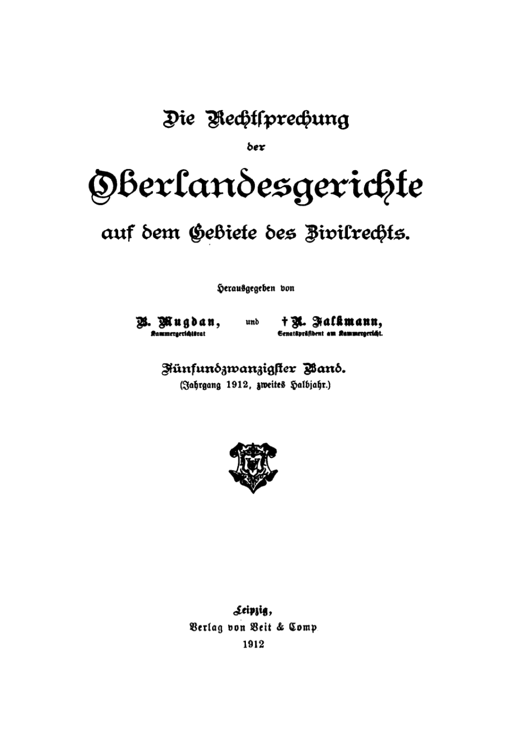 (Jahrgang 1912, Halbjahr 2.) 1st Edition