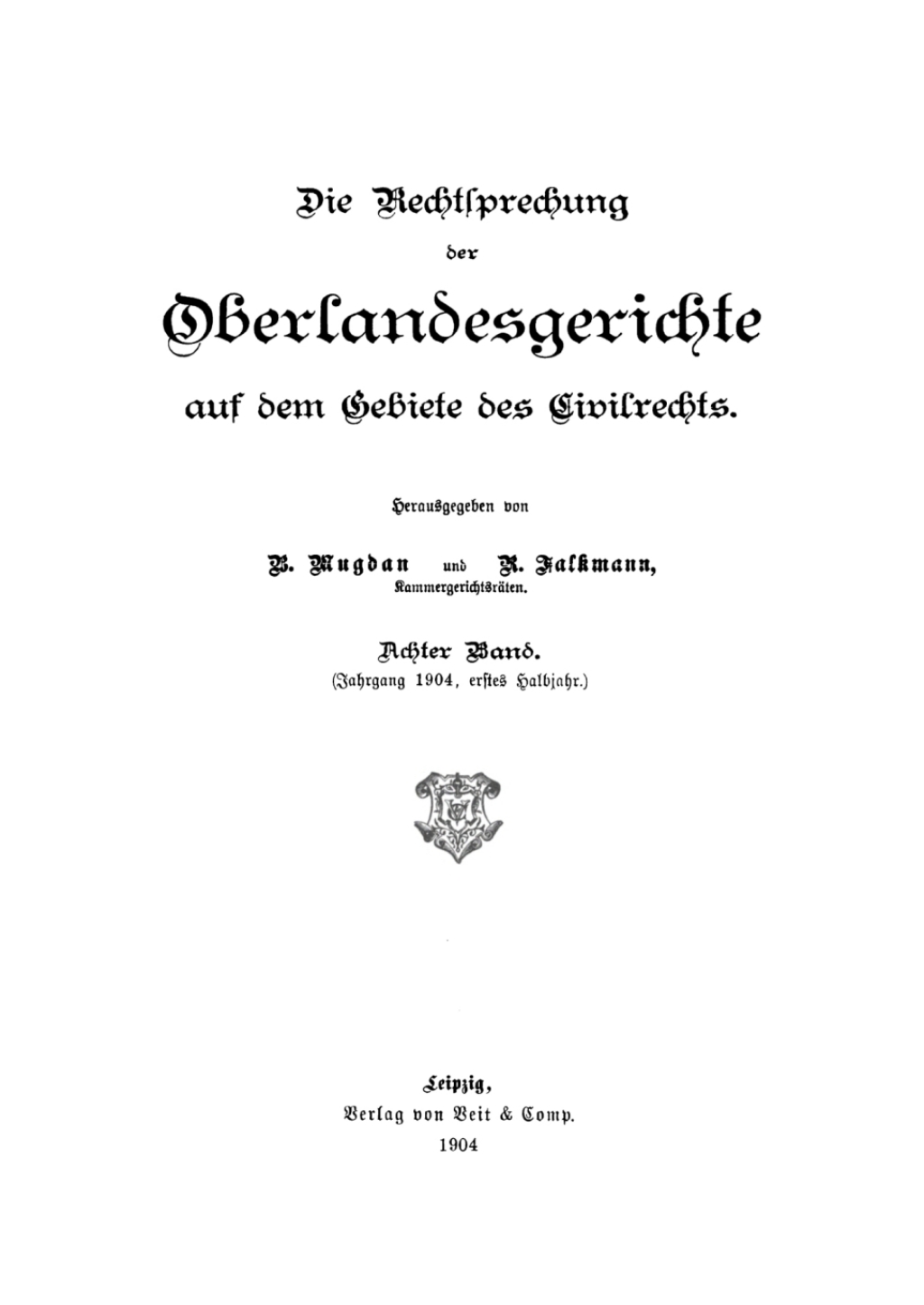Jahrgang 1904, Halbjahr 1. 1st Edition