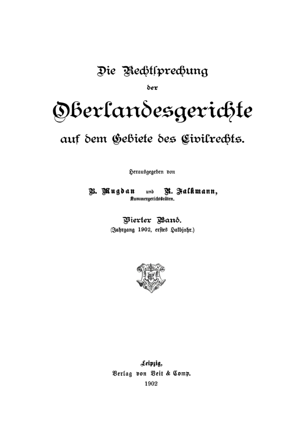 (Jahrgang 1902, Halbjahr 1.) 1st Edition