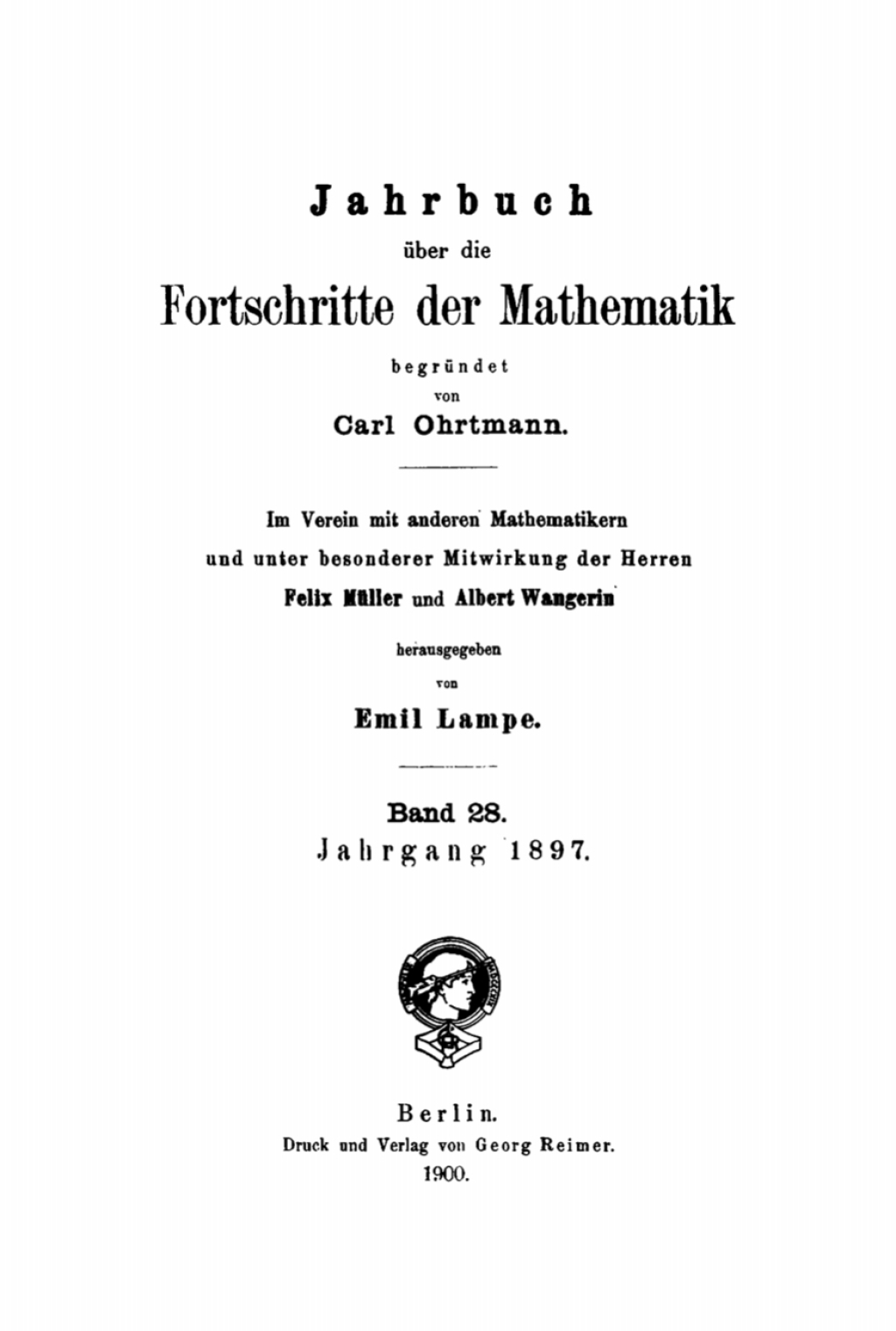 Jahrgang 1897 1st Edition
