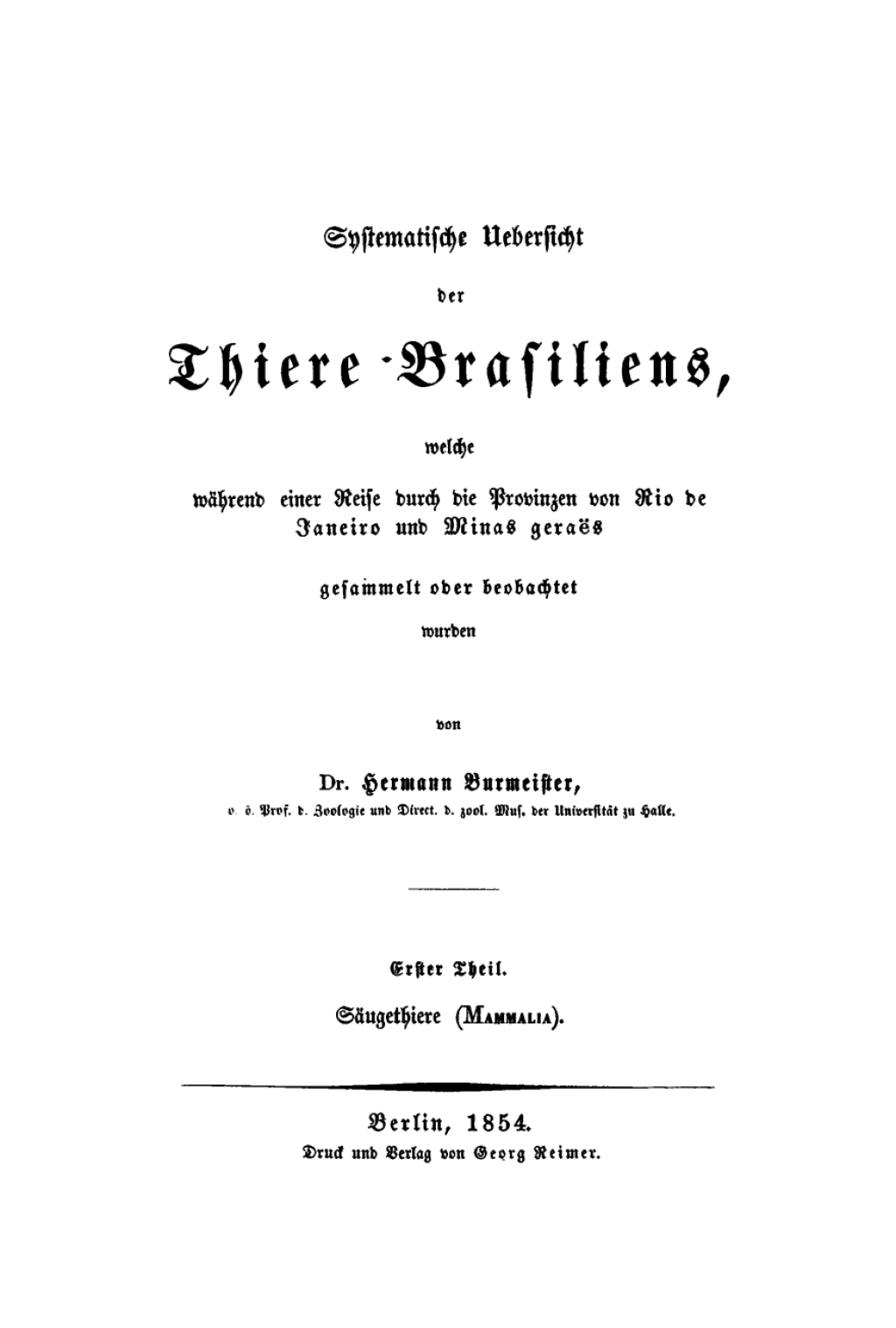 Säugethiere (Mammalia) 1st Edition