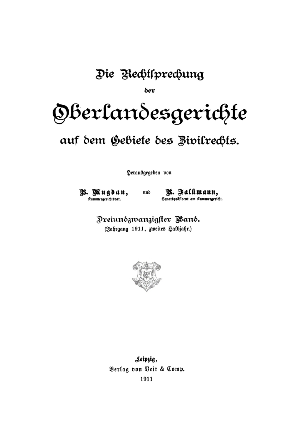 Jahrgang 1911, Halbjahr 2. 1st Edition