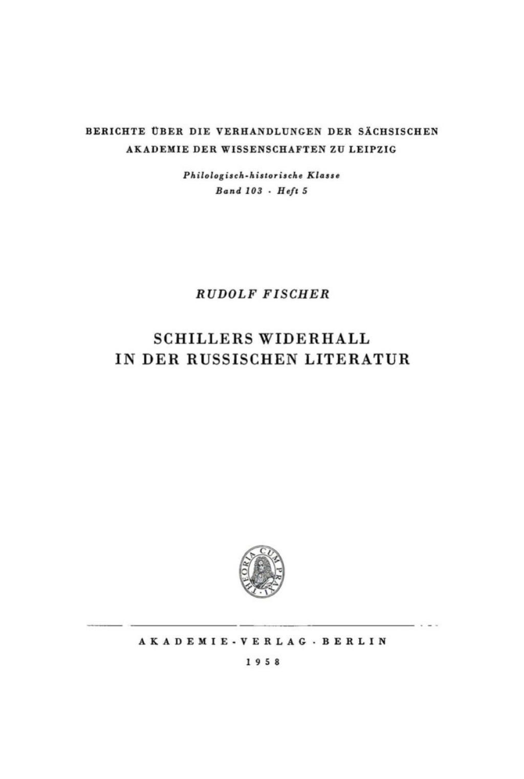 Schillers Widerhall in der russischen Literatur 1st Edition