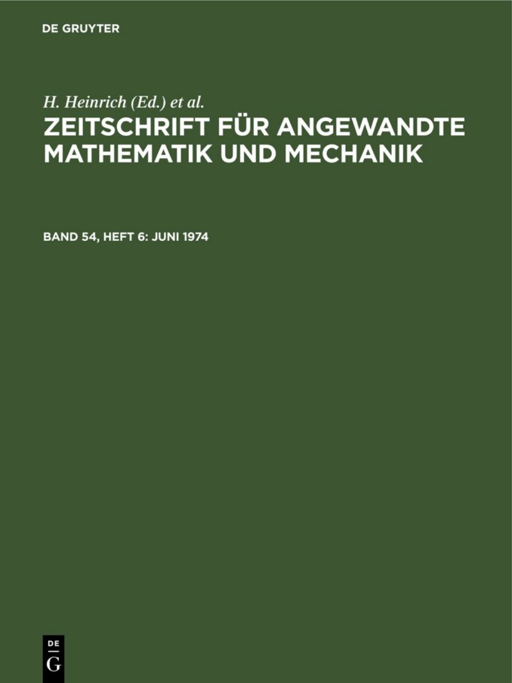 Juni 1974 1st Edition