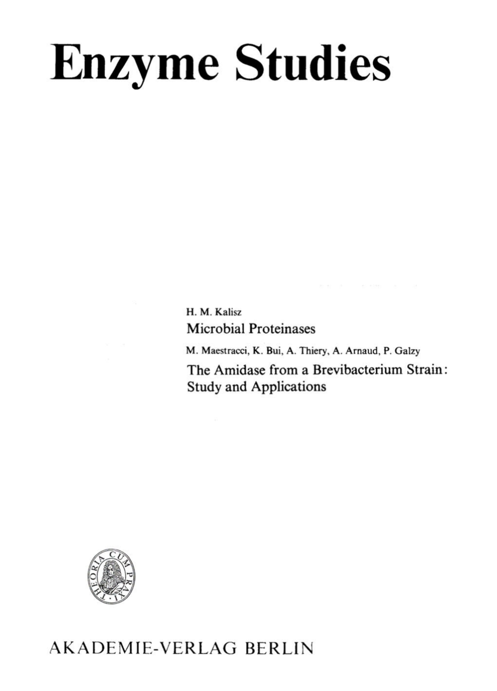 Enzyme Studies 1st Edition