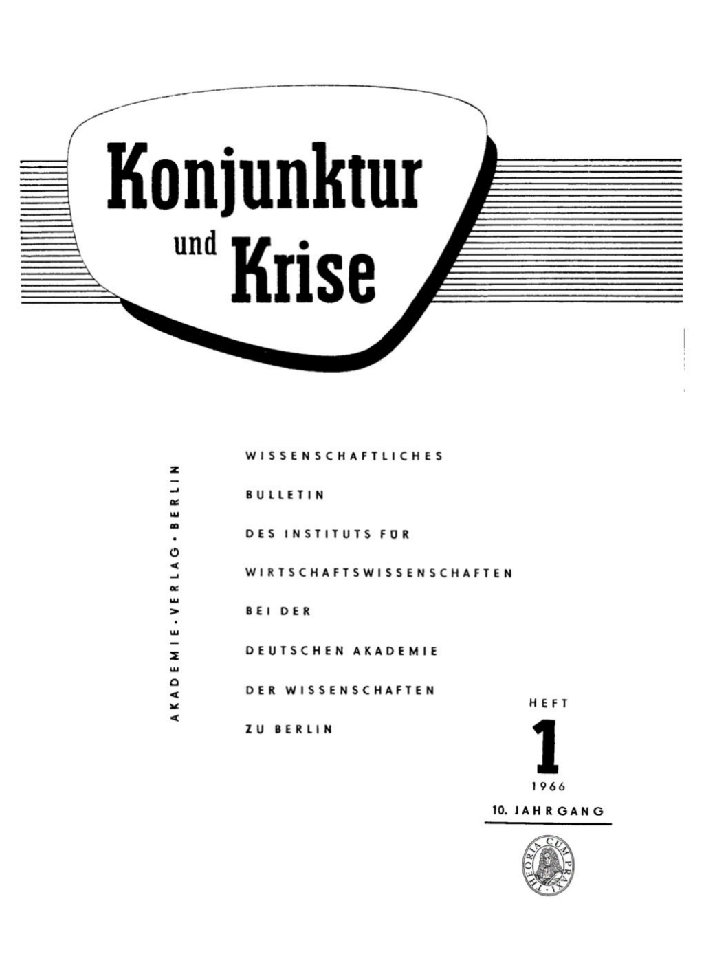 Konjunktur und Krise. Jahrgang 10, Heft 1 1st Edition