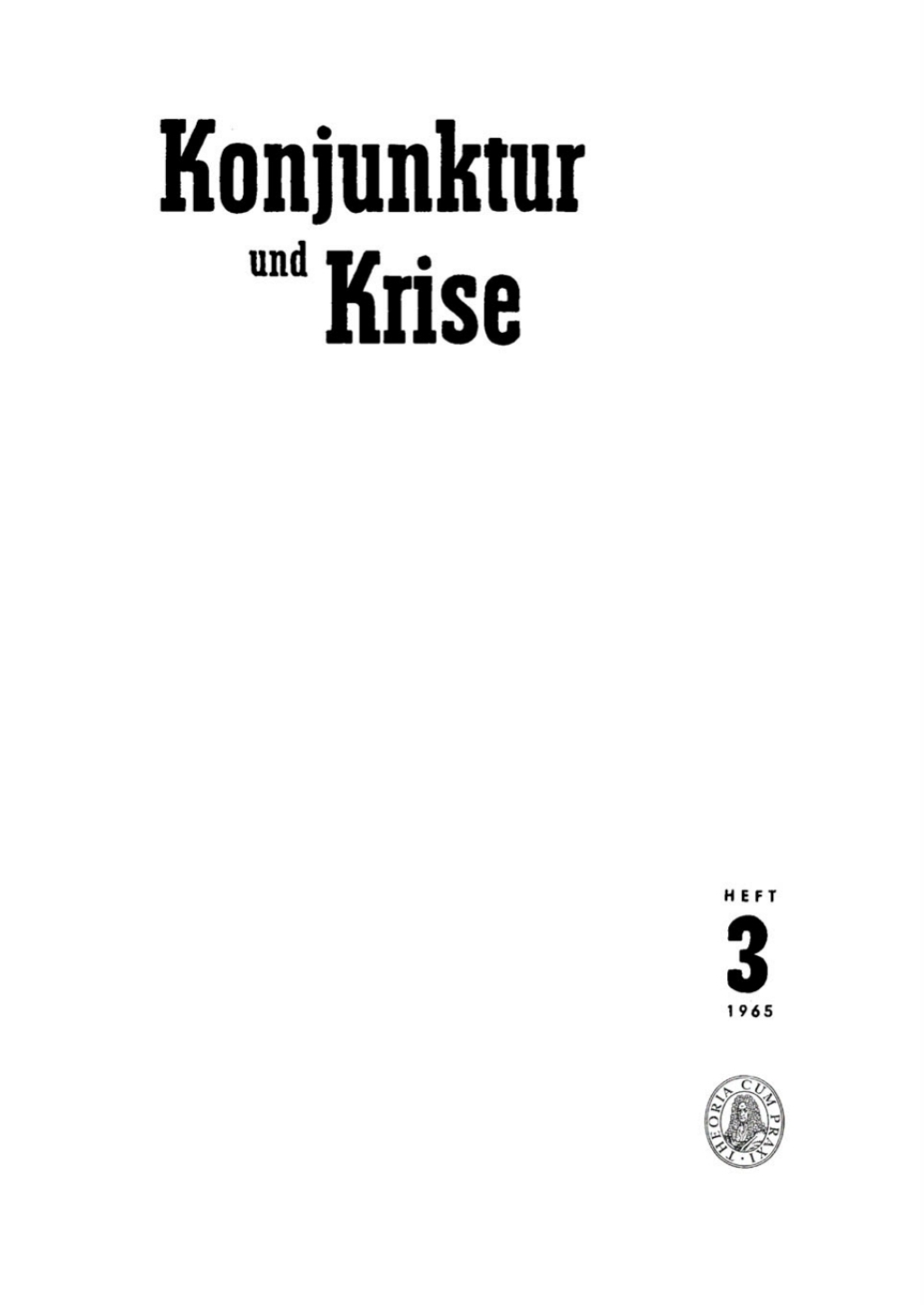 Konjunktur und Krise. Jahrgang 9, Heft 3 1st Edition