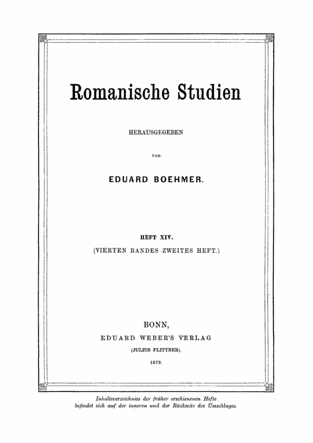Romanische Studien. Heft 14 1st Edition
