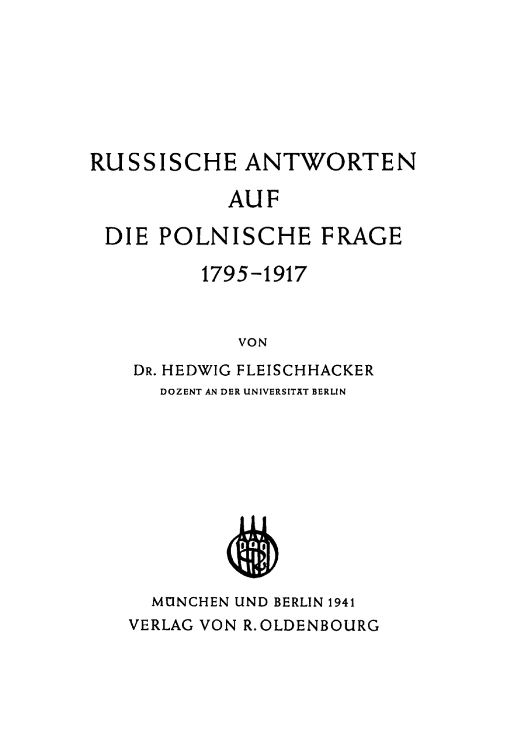 Russische Antworten auf die polnische Frage 1795–1917 1st Edition