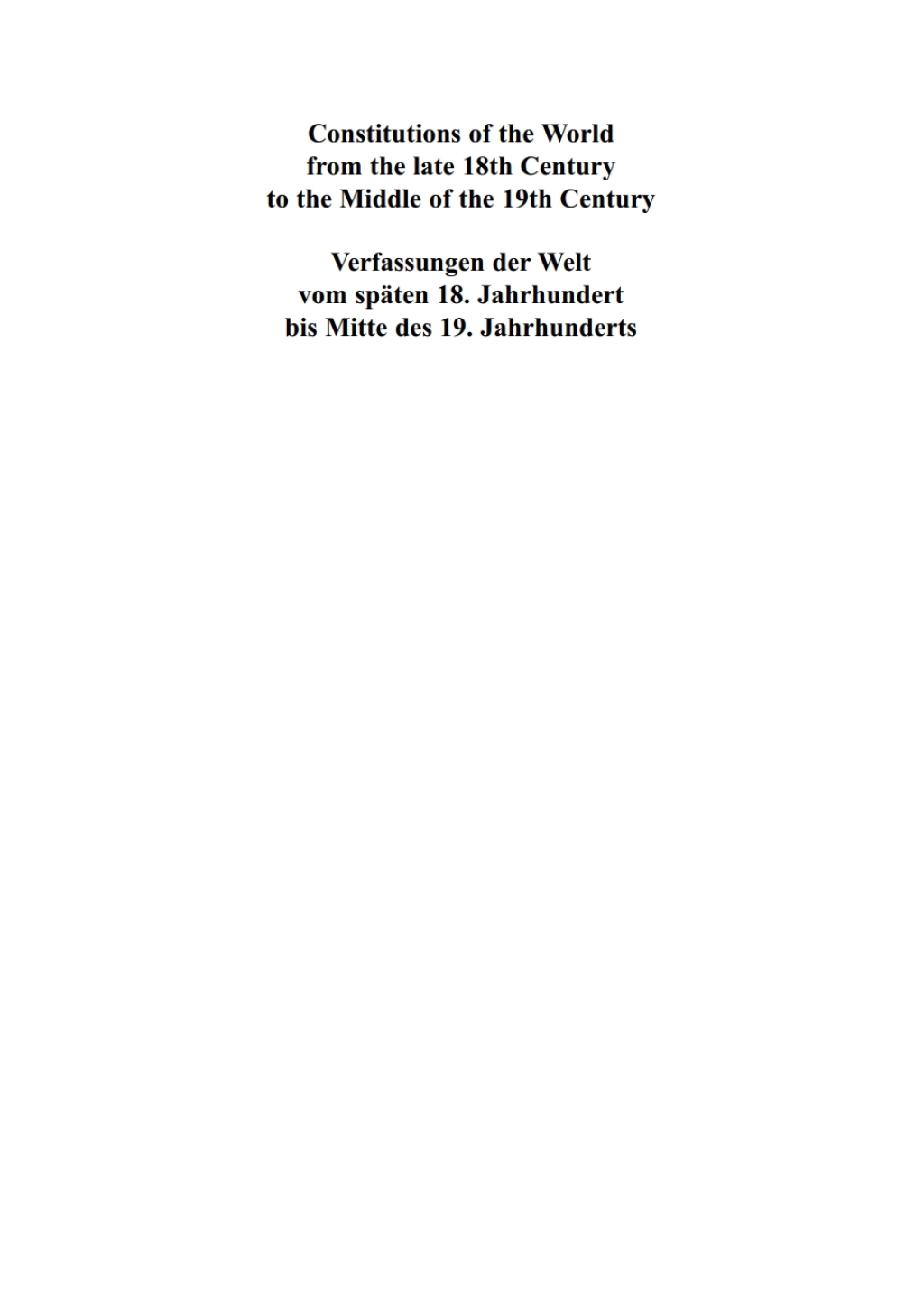 Constitutional Documents of Austria, Hungary and Liechtenstein 1791–1849 1st Edition