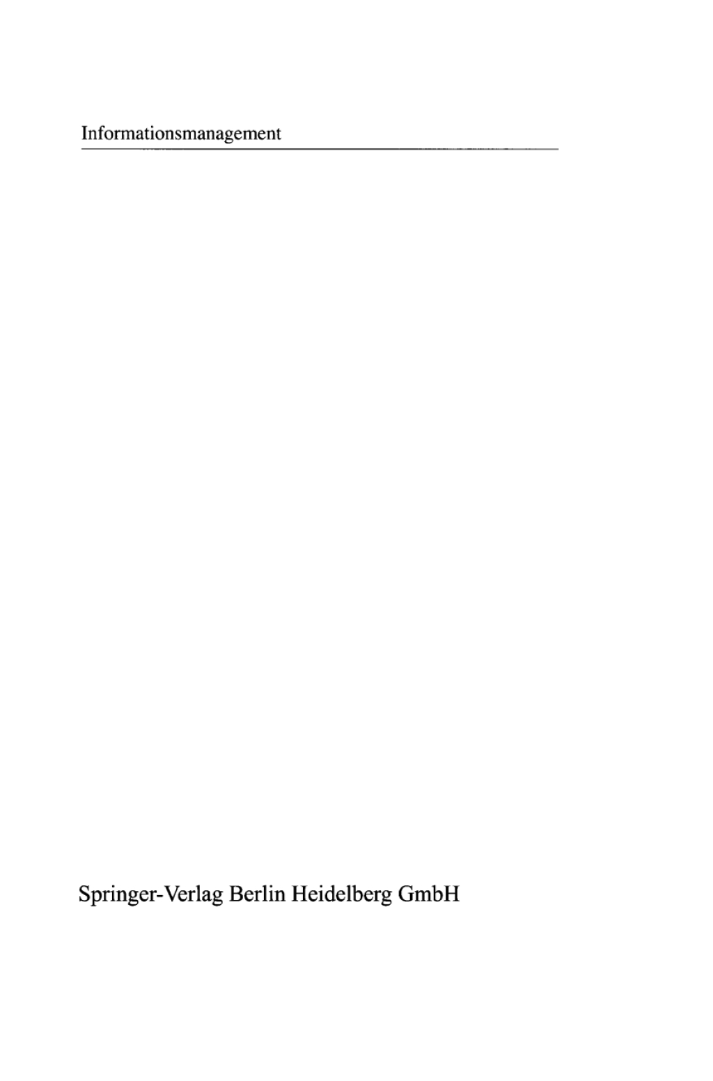 Informationsmanagement 3rd Edition